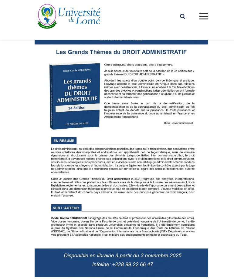 📘 « Droit administratif : nouvelle édition de référence du Professeur Kokoroko »