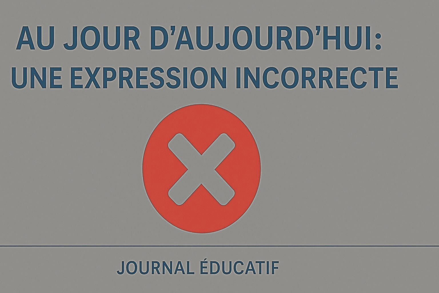  Au jour d’aujourd’hui » : une expression incorrecte à éviter