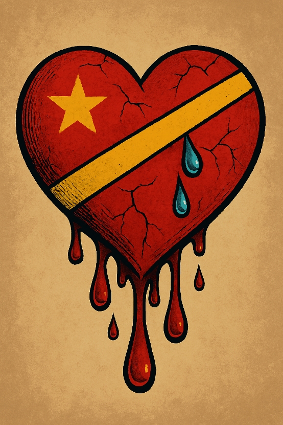 Un  cœur qui  saigne pour le congo 